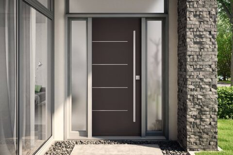 Black Steel Entry Door A black steel entry doors from Heritage Renovations in London, Ontario.