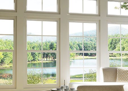 Single-hung windows from North Star. Single-hung windows in London. White vinyl windows from North Star.