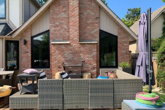 Project Gallery: Trapezoid Shaped Windows Exterior An exterior view of trapezoid shaped windows installed by Heritage Renovations in London, Ontario, and manufactured by North Star Windows & Doors.