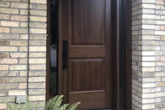 Project Gallery: Oak Fiberglass Door with Glaze Sidelites An oak fiberglass door with glaze sidelites installed by Heritage Renovations in London, Ontario, and manufactured by Gentek Entryguard.