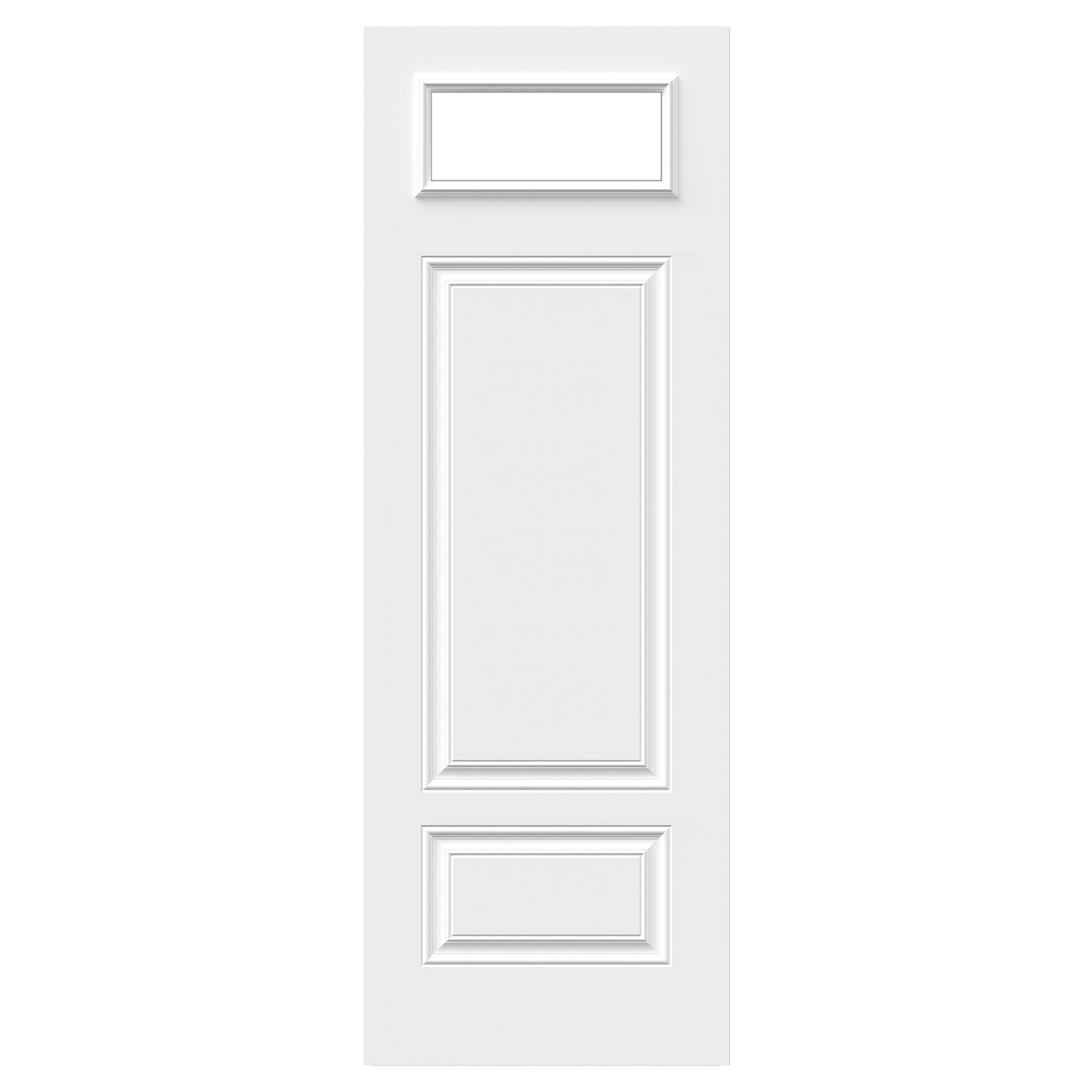 A white, craftsman-style Orleans steel door from Gentek-Novatech and Heritage Renovations Windows & Doors.